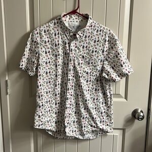 Original Penguin Short Sleeve Button-down Fruit Salad Pattern, 100% Cotton